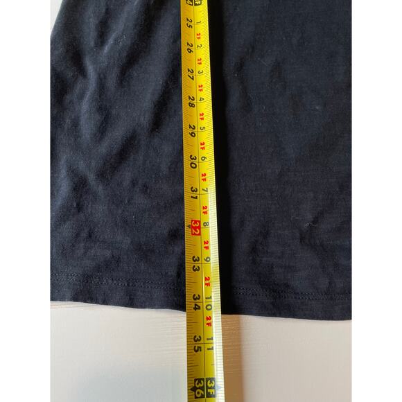 Theory T-Shirt Dress Black Sz L Cotton Short Sleeves Cherry B2 Sea Slub Staple - Picture 6 of 6